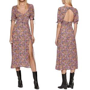NWT For Love & Lemons Maud Floral Midi Dress Sz. XS